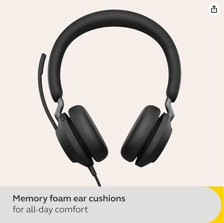 Jabra Evolve2 40 | Matte Black | Stereo | USB-C | Impecável