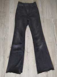 SPODNIE jeansy czarne STRADIVARIUS dzwony r. 34