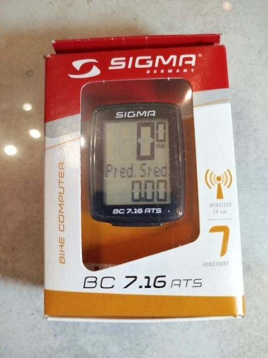 Licznik rowerowy Sigma BC 7.16 ATS, bezprzewodowy, 7 funkcji