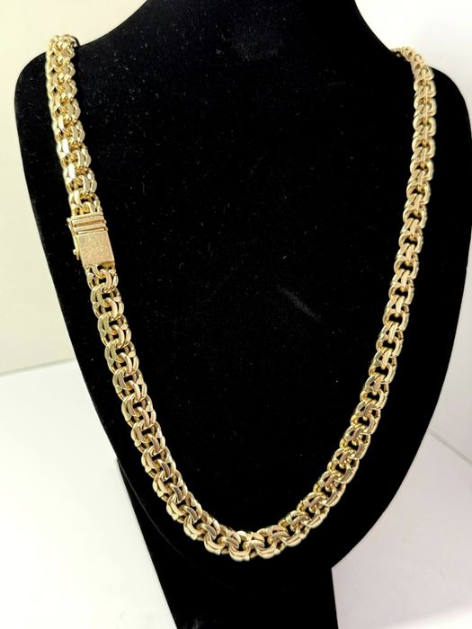 NA LEWARA efektowny męski łańcuch złoty pr 585 waga 147,6 g 63 cm