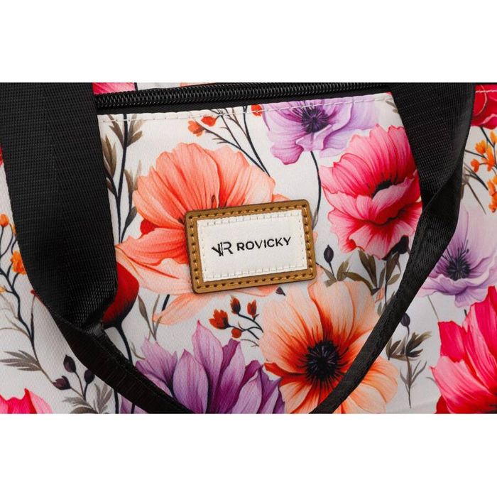torba materiałowa shopper w kwiaty z szerokim paskiem - rovicky