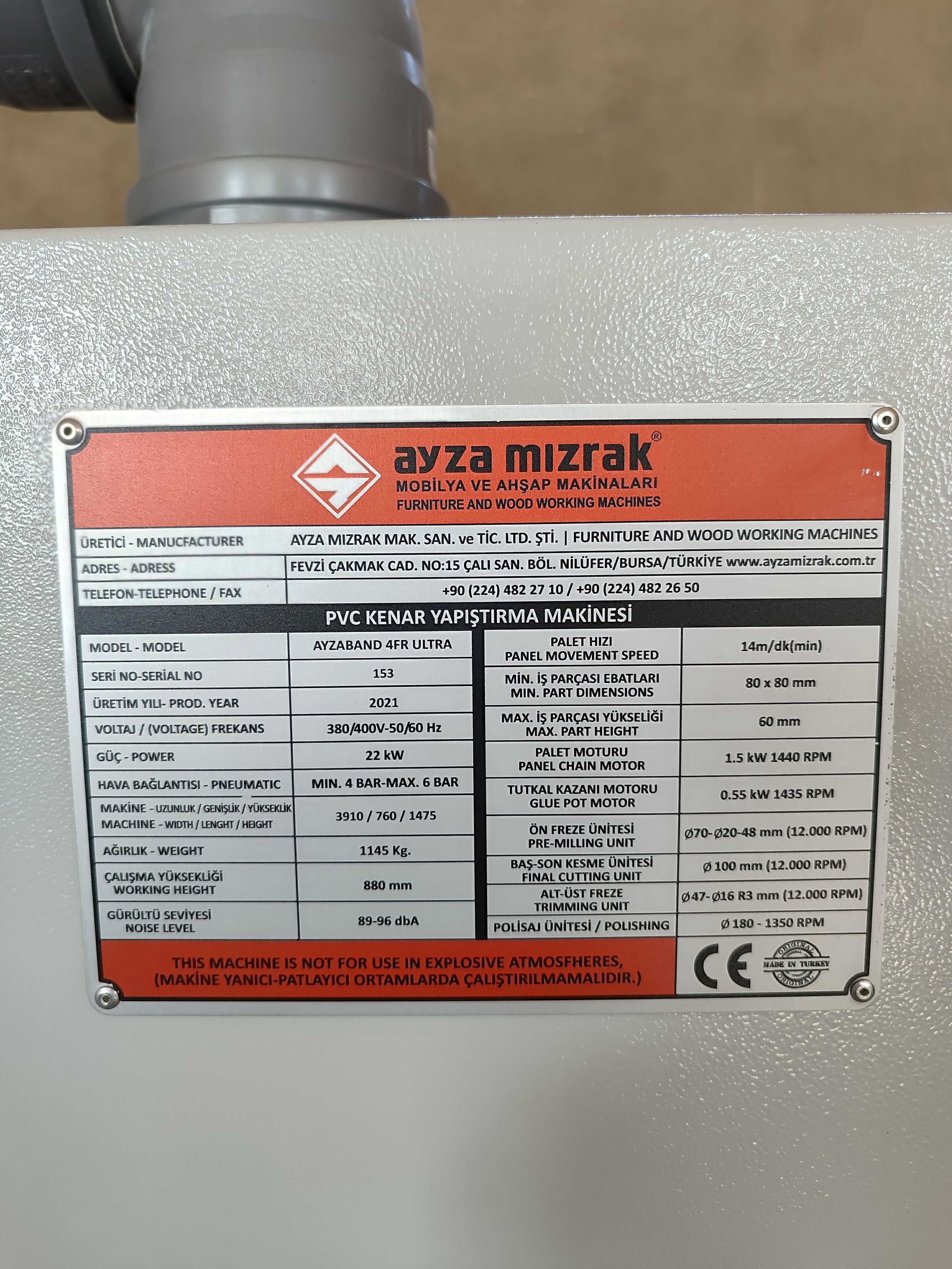 Кромкооблицовочный станок Ayza Mizrak Ayzaband 4FR ULTRA