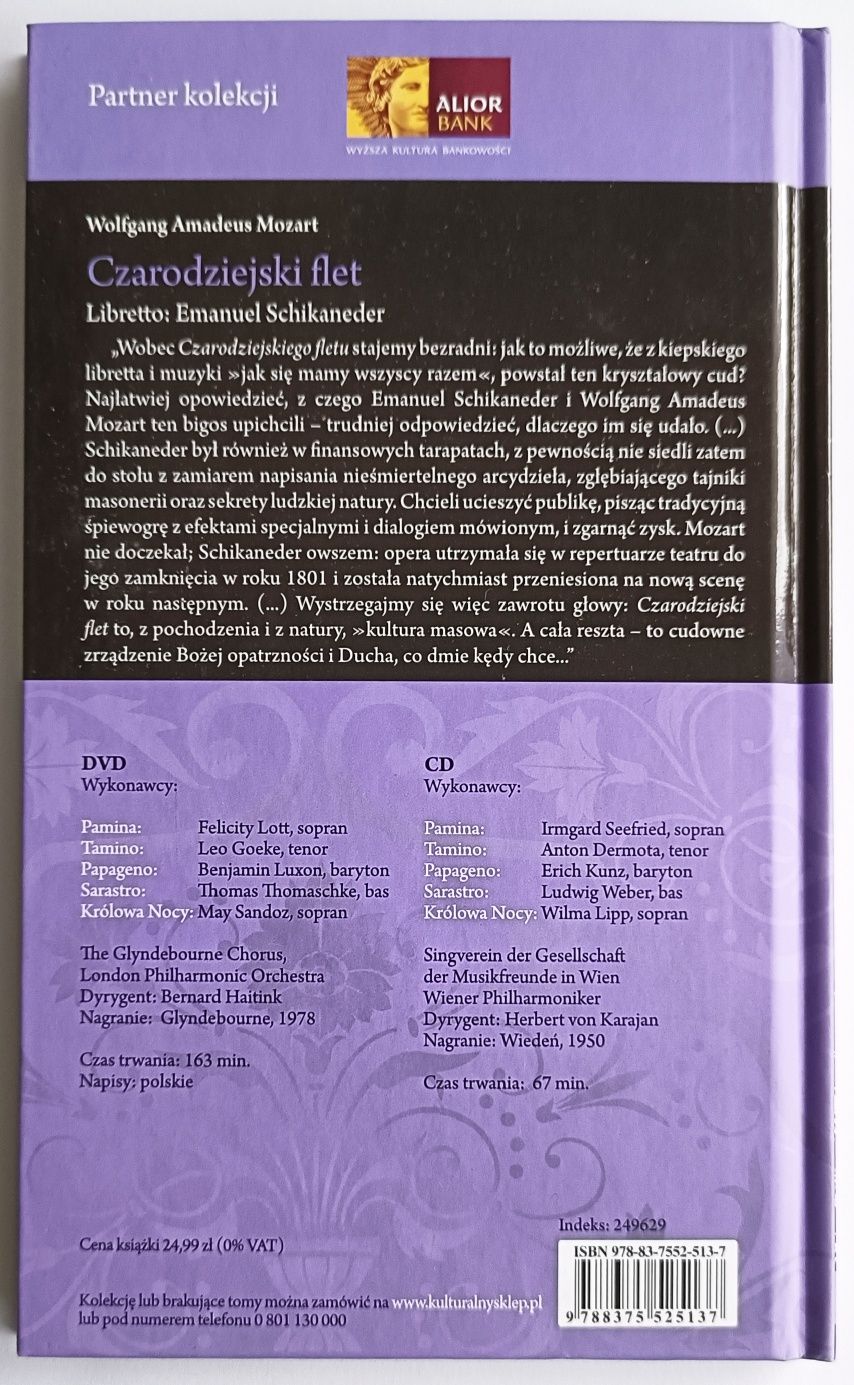 Wielkie Opery Mozart Czarodziejski Flet CD+DVD 2009r
