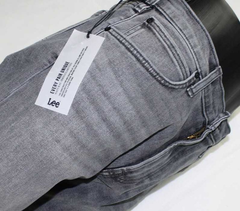 Męskie jeansy Lee Luke - Slim Tapered L719PYMO nowe szare - W38/L32