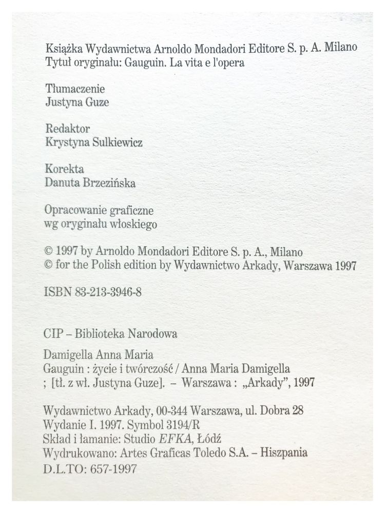 Paul Gauguin życie i twórczość Anna Maria Damigella