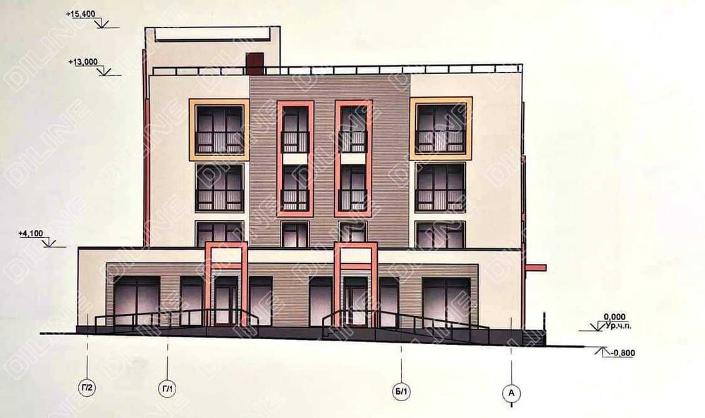 Здание с огражденной территорией на Правом берегу