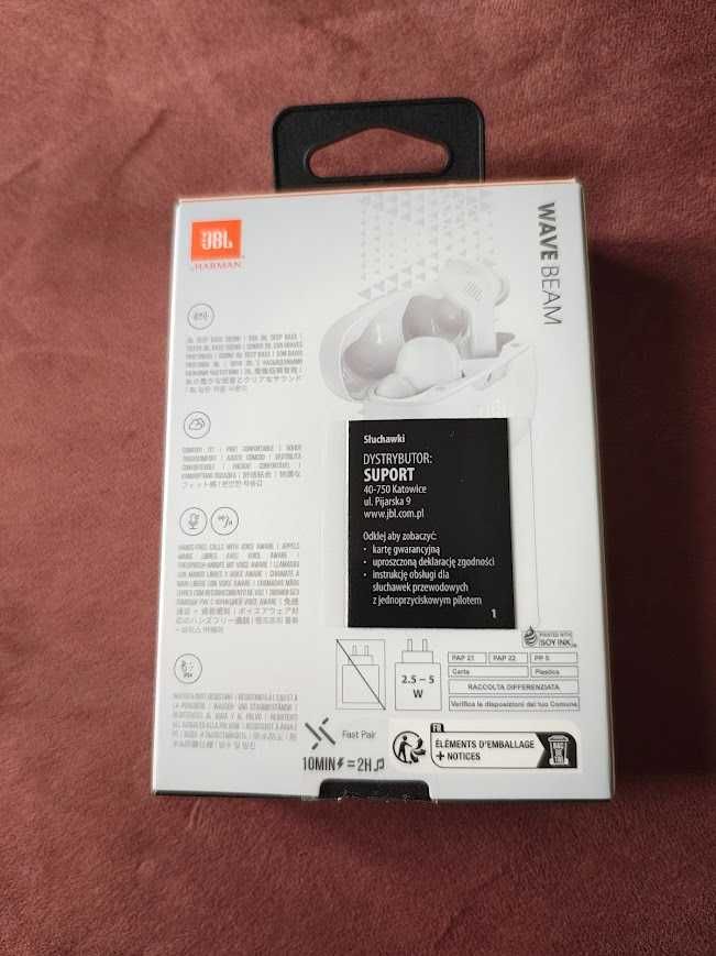 JBL Wave Beam Perfect Fit Białe