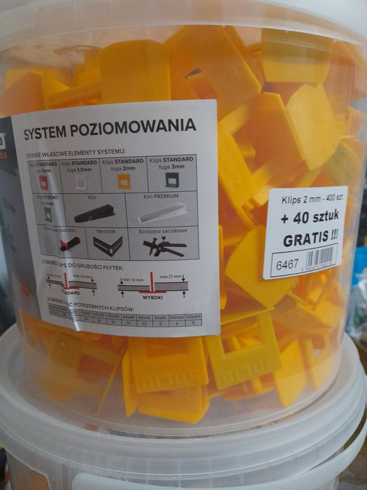 2mm Klipsy 440szt System Poziomowania Płytek Solid