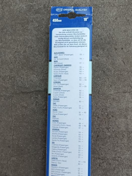 Щетка стеклоочистителя Alca каркасная "450mm-18" (Germany)