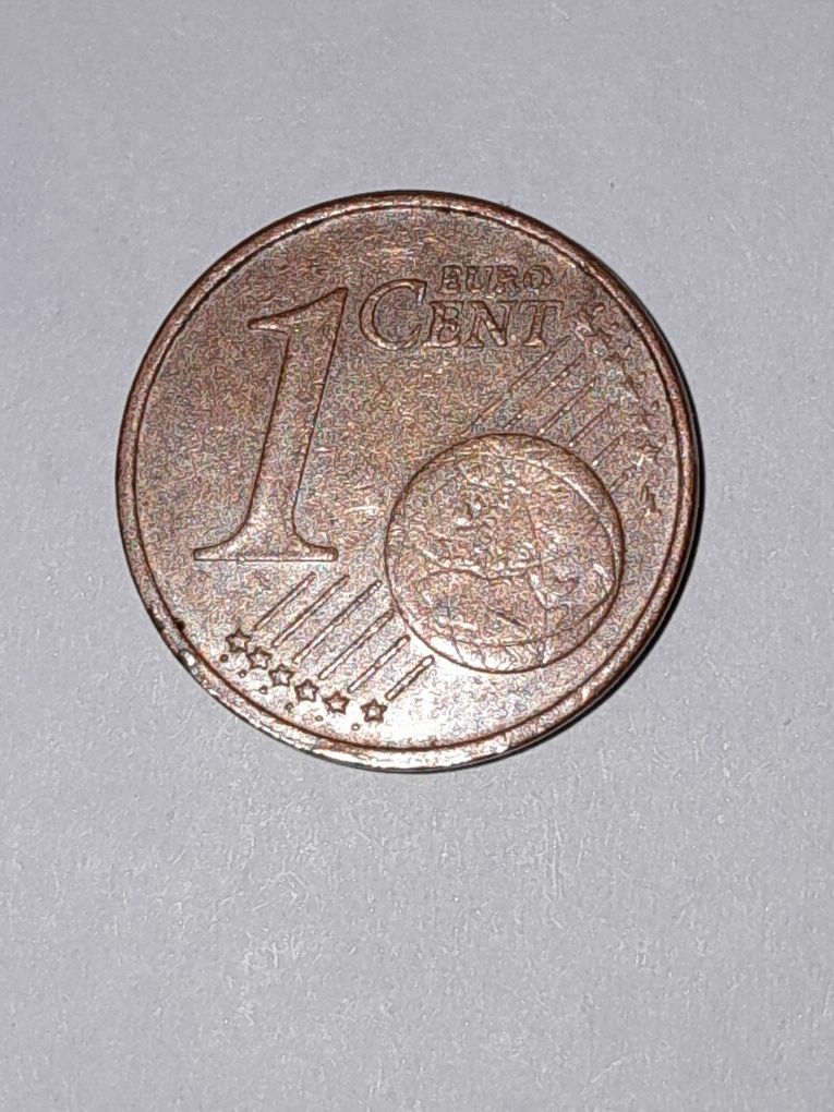 Moeda rara de coleção. Moeda de 1 centimo da Alemanha. Ano 2002