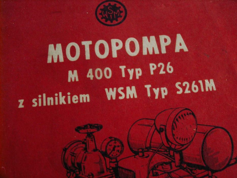 Sprzedam orginalna instrukcję motopompa M 400 typ P26 katalog części