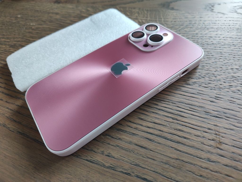 Obudowa metaliczna iPhone 14 Pro Max. Różowo biała. Super jakość nowa