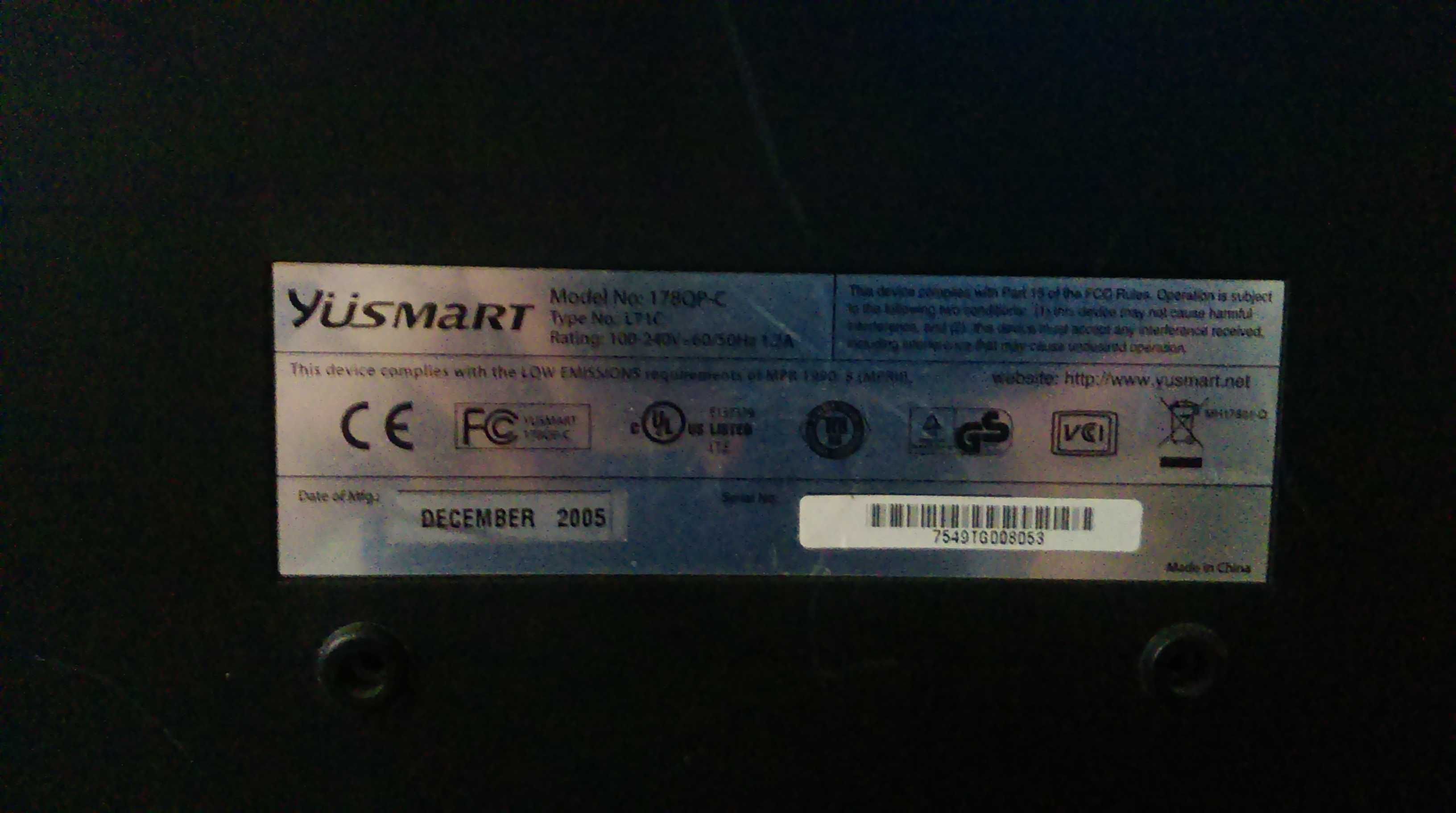 Monitor LCD Yusmart 17″ 170QP-C