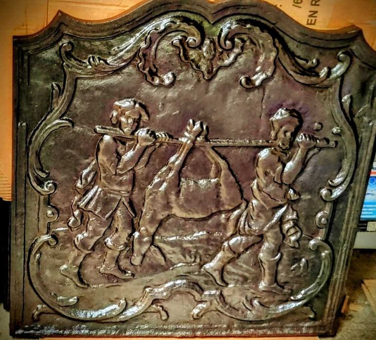 Płyta kominkowa: myśliwy. Żeliwo, XIX w.