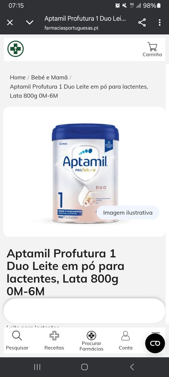 Leite aptamil em pó