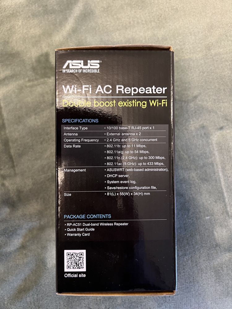 Wzmacniacz WiFi Repeater Asus RP-AC51