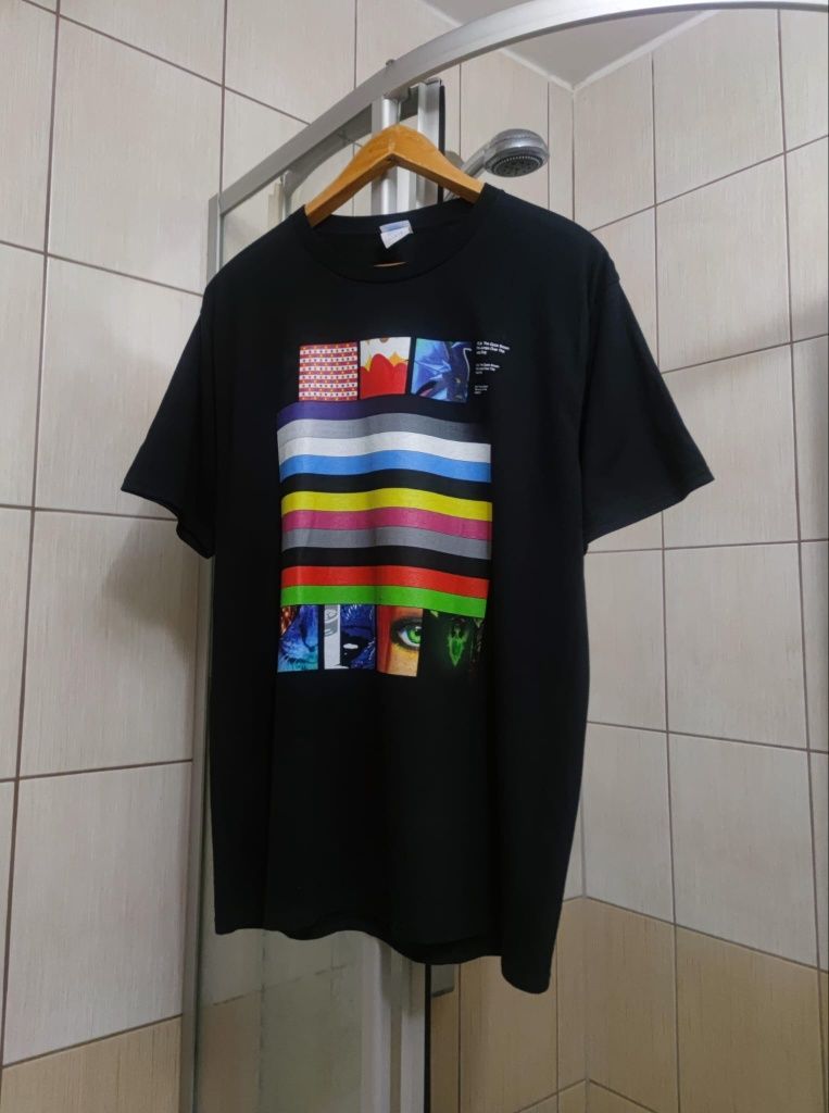 bluzka t-shirt koszulka męska L czarna ciemna classic sport retro drip