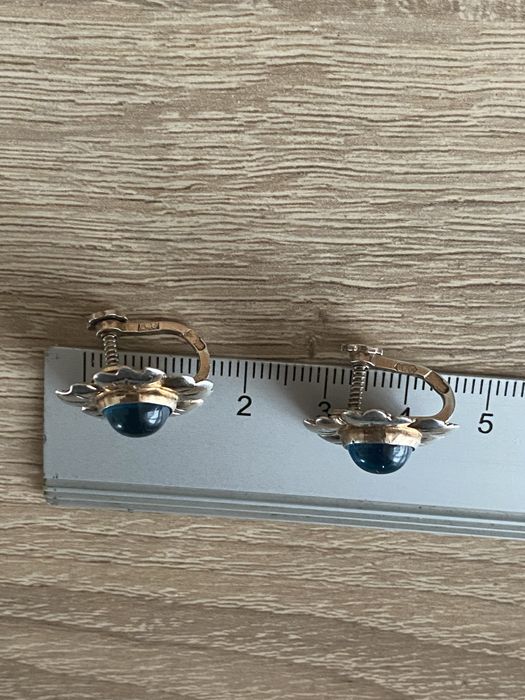 Серьги серебряные, Свердловский ювелирный завод, 875 проба, СССР.