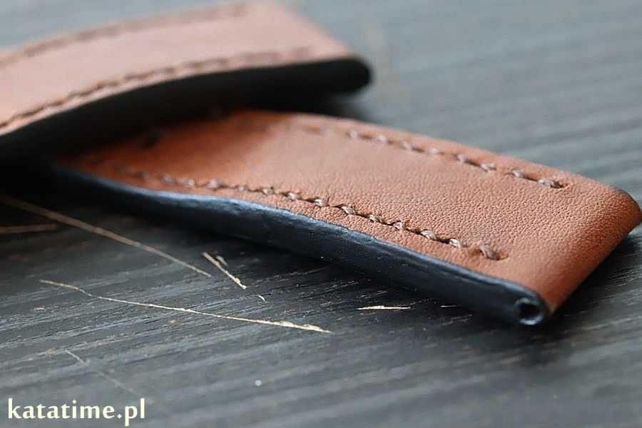 PASEK DO ZEGARKA 22 mm brązowy szyty ręcznie skóra  Apple smartwatch