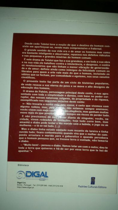 Livro A terra Que um Homem Precisa Entrego Alfragide