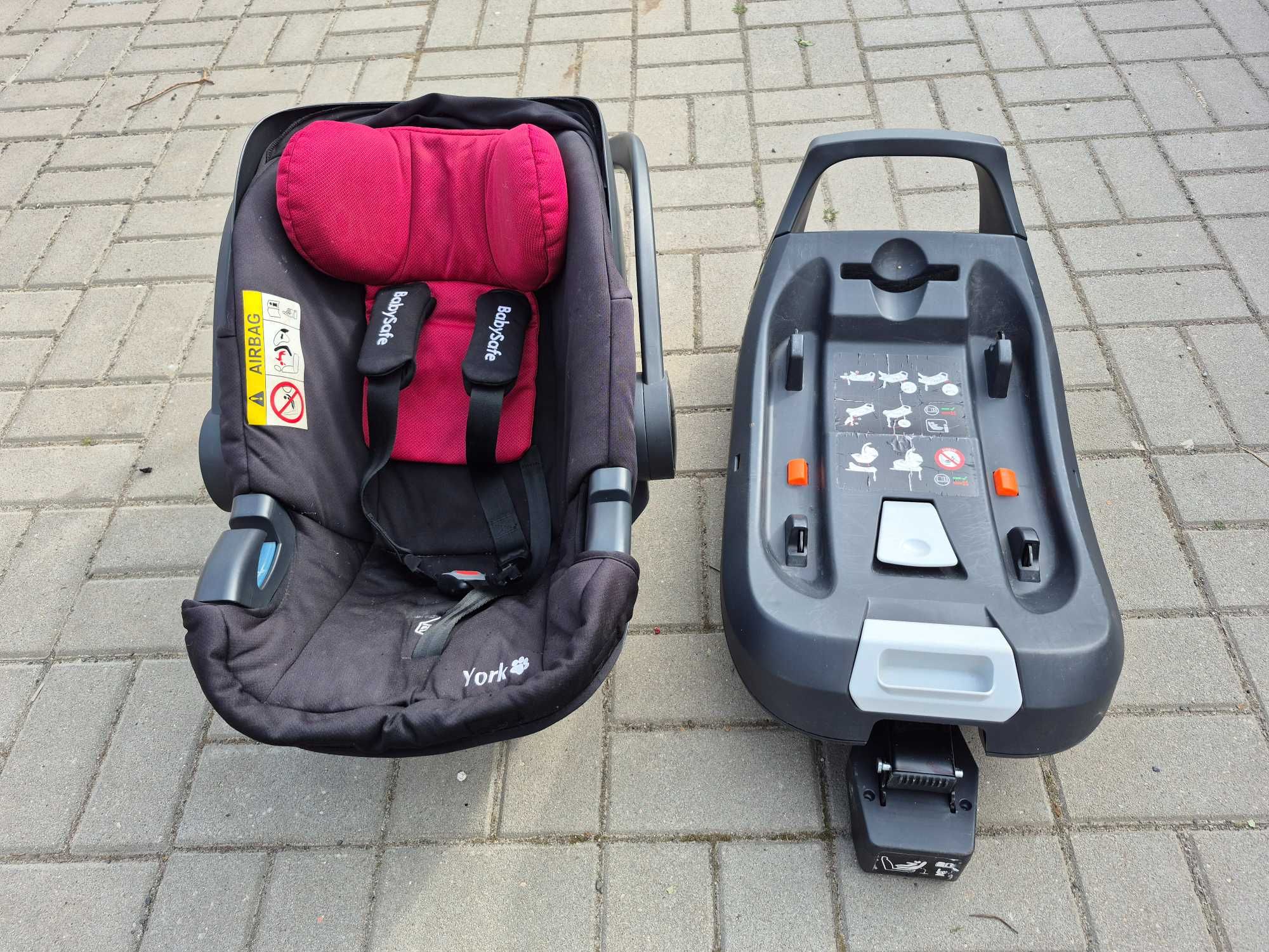 Fotelik samochodowy BabySafe York z bazą NOSIDEŁKO 0-13 KG ISOFIX