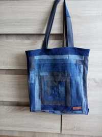 Torba jeansowa, handmade