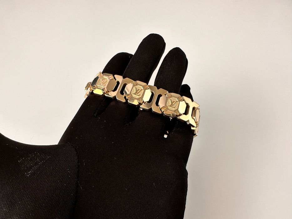 LV 81,7g / 20,5cm / 19,1mm ! Złota bransoletka ! 585pr 14k