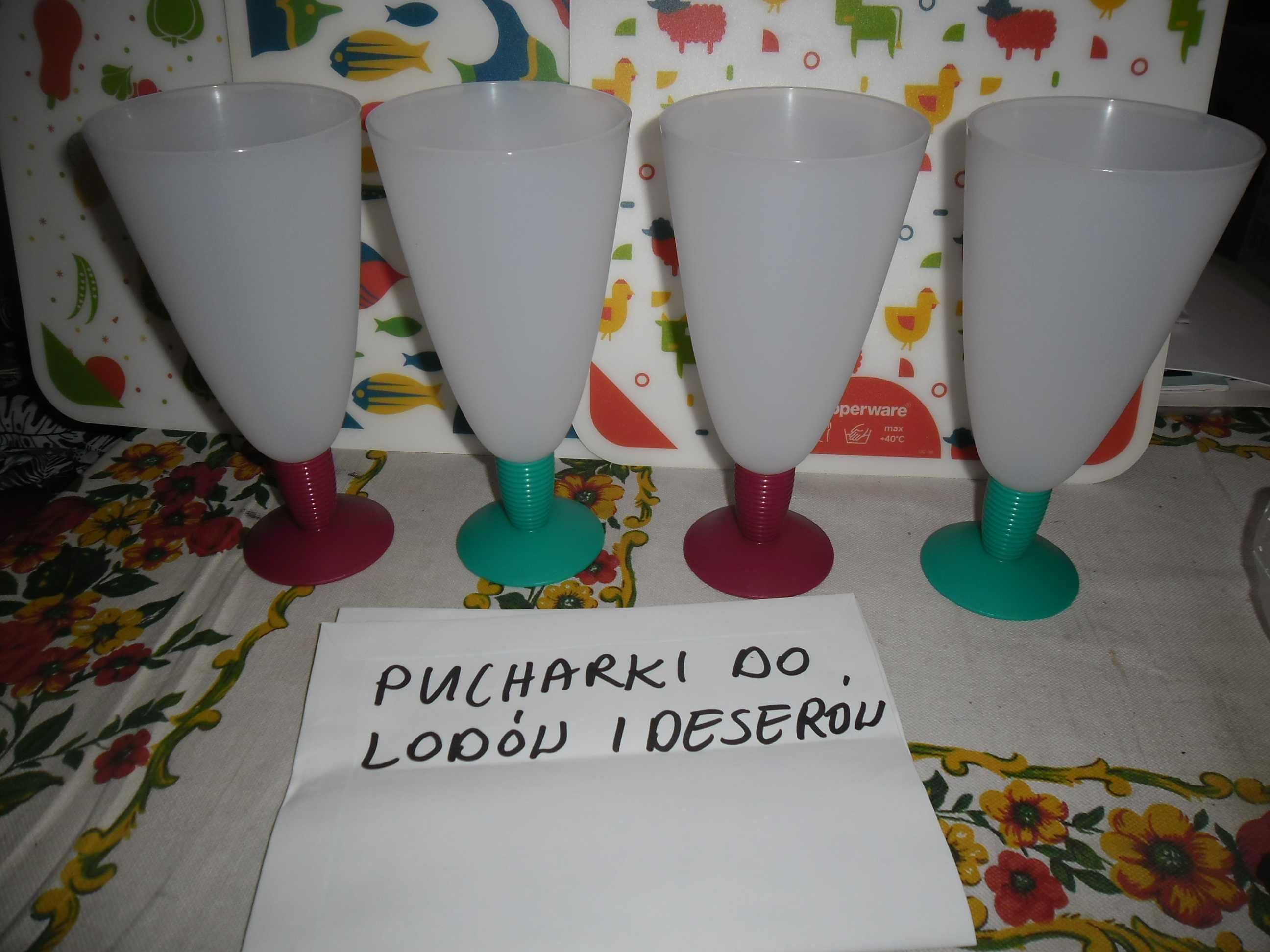 komplet pucharków do lodów i deserów z Tupperware,nowy