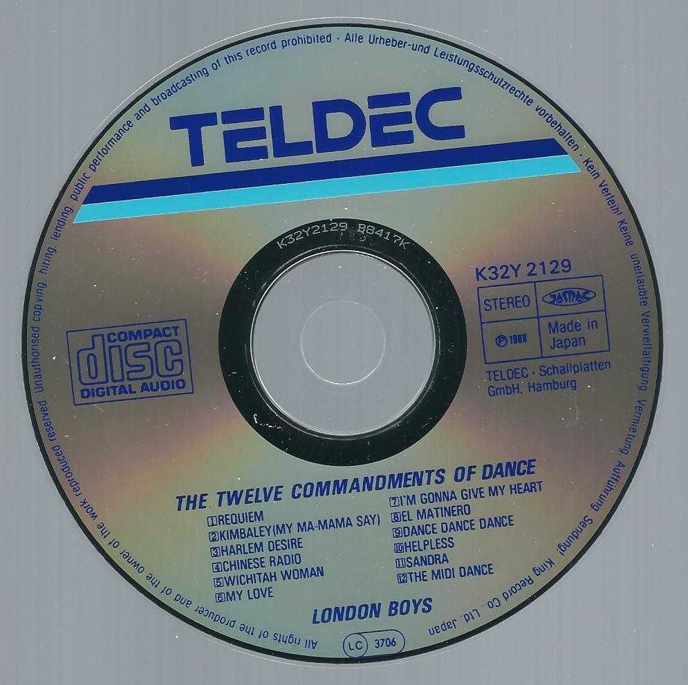 CD London Boys - The Twelve Commandments Of Dance (1988) (Teldec Japan