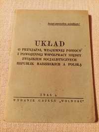 Broszura 1945 Układ o przyjaźni, wzajemnej pomocy między ZSRR a Polską