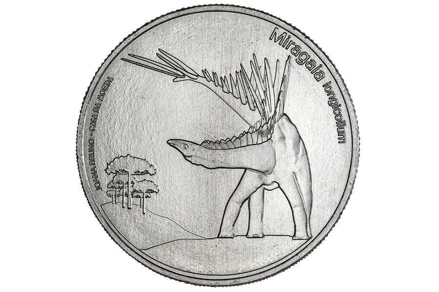 Moeda comemorativa 5€ Miragaia Longicollum 2023 5 Euros Dinossauro NOV