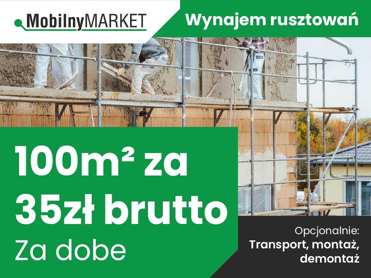 Wynajem rusztowań Plettac - 35 zł brutto/m²/dzień. Kraków +50 km
