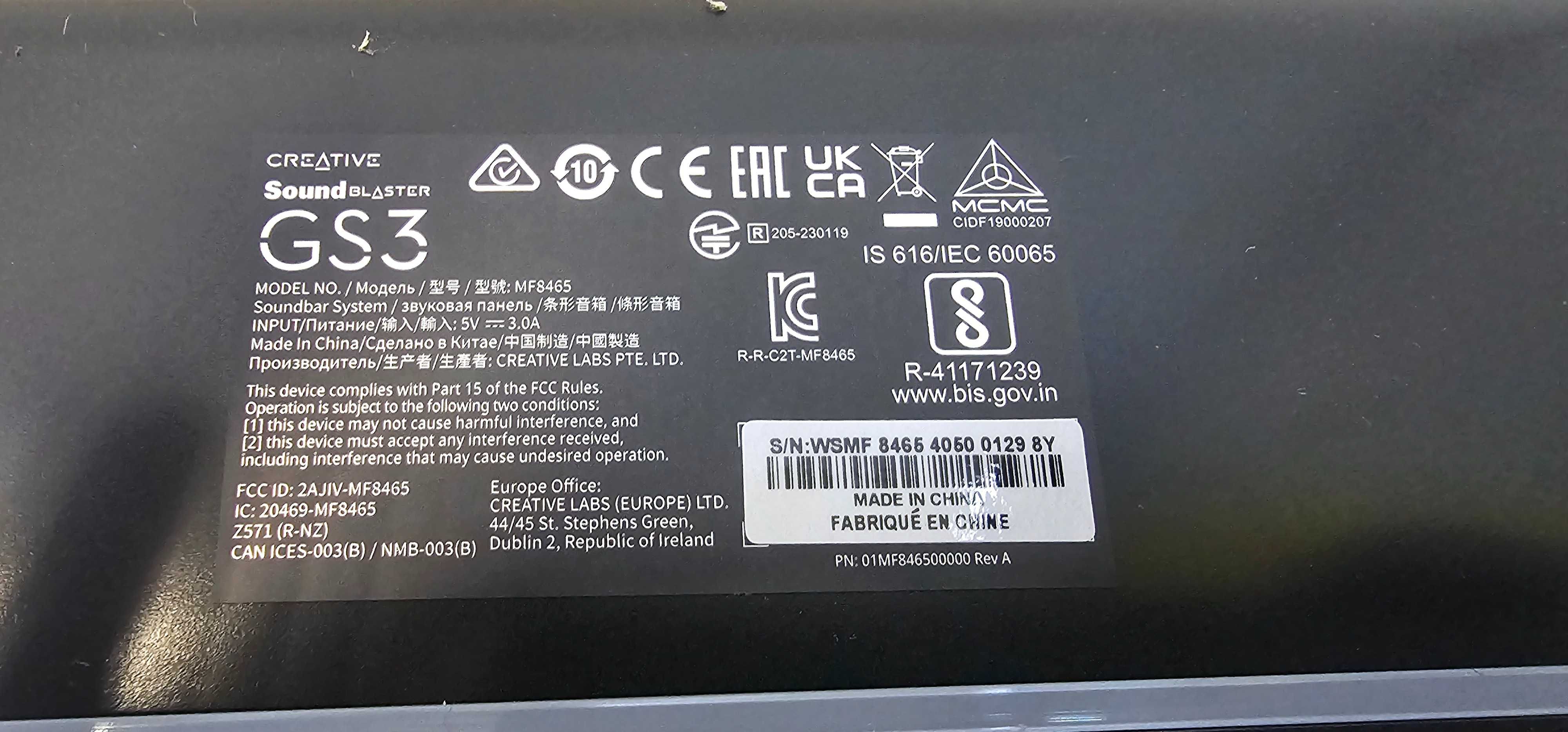 Soundbar Creative soundblaster GS3| komis66