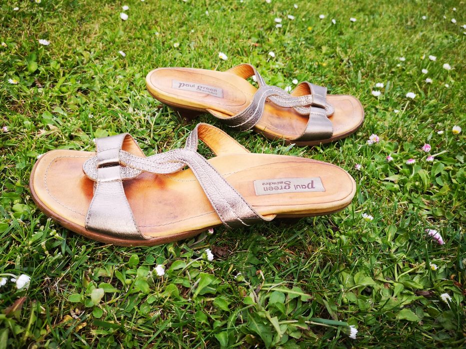 Złote sandałki wsuwane - Paul Green: rozm.40