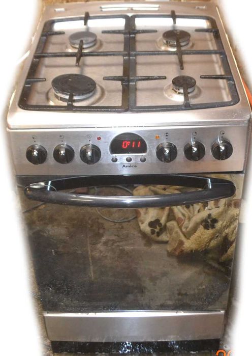 Kuchenka Gazowa-Elektryczna Amica inox 50cm Gaz z butli Propan-butan