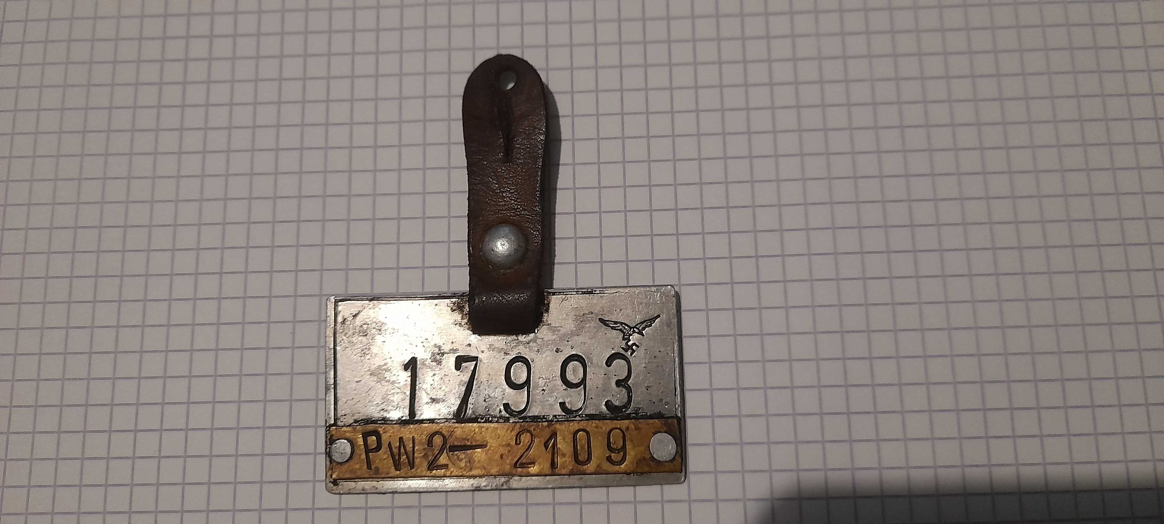 identyfikator Luftwaffe wojskowy, lotnisko Sorau 1939r (Żary) rzesza