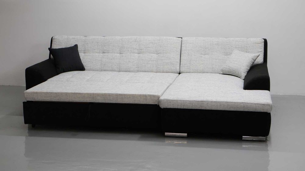 PRA DESIGN NAROŻNIK funkcja spania, rogówka, kanapa tkanina SZARA tkan