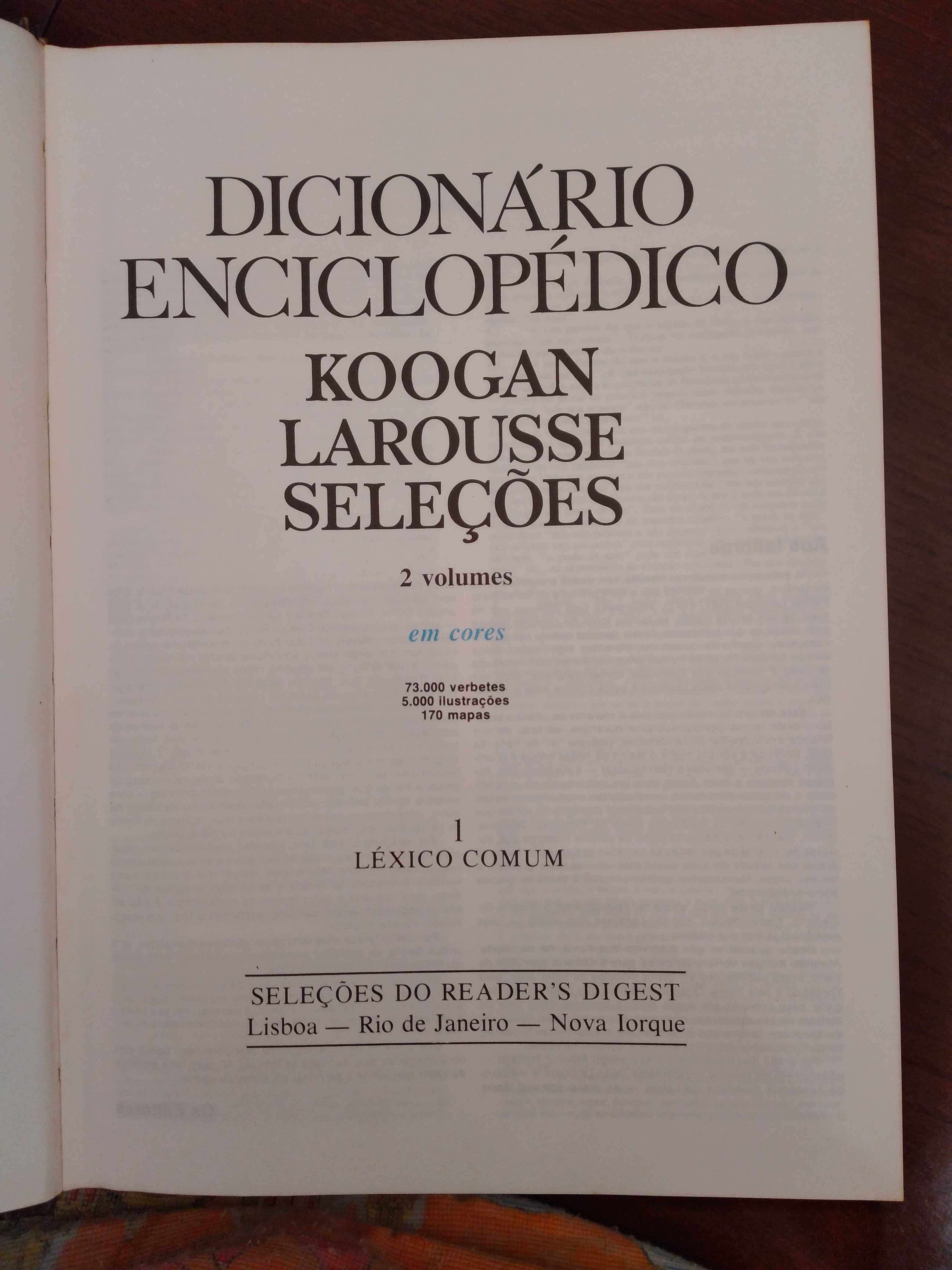 Dicionário Enciclopédico Koogan Larousse, três volumes