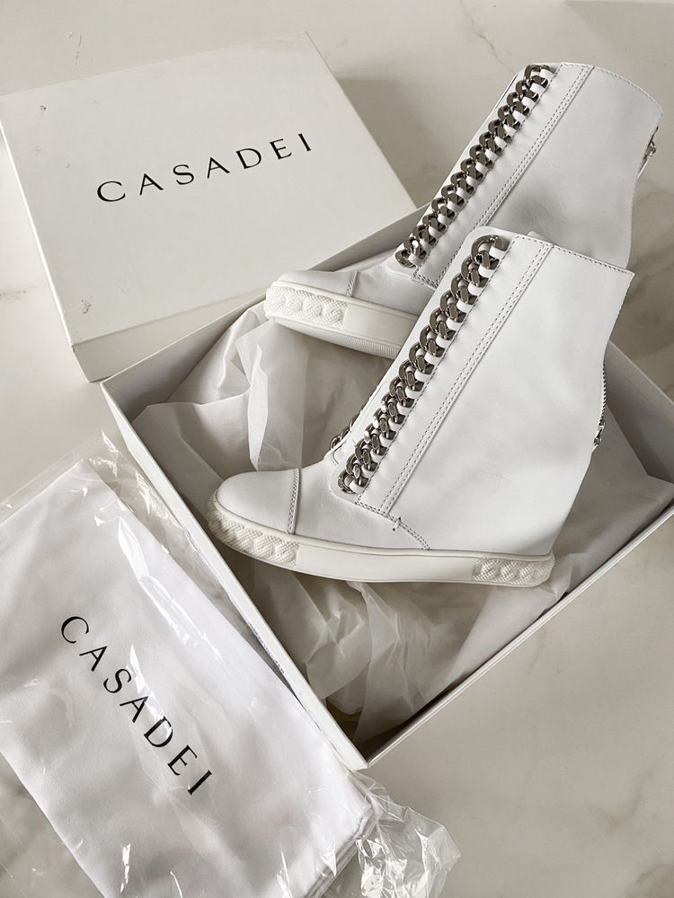 Sneakersy białe skórzane Casadei ORYGINAŁ rozmiar 36