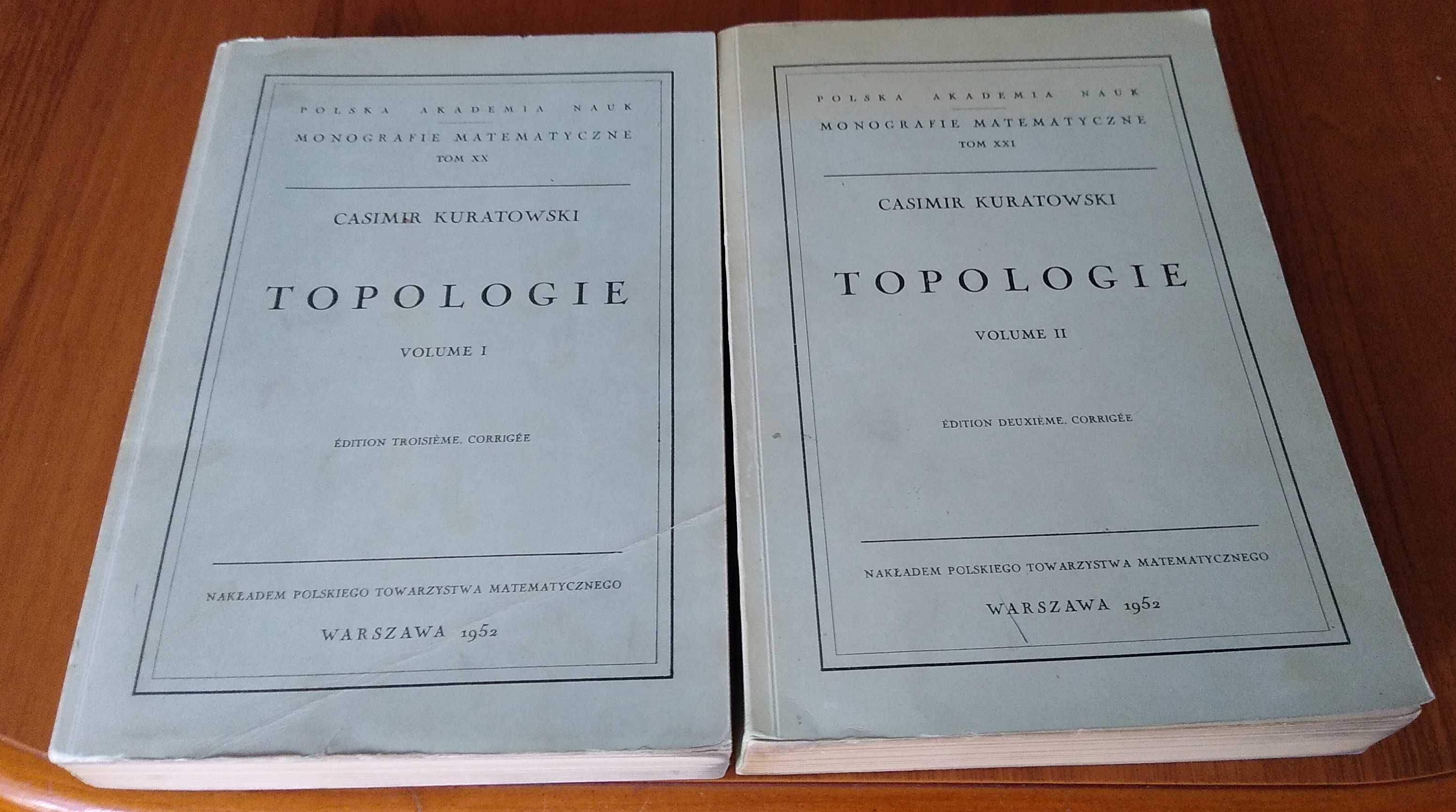 Topologie Vol 1-2 Casimir Kuratowski  Monografie Matematyczne t 20-21
