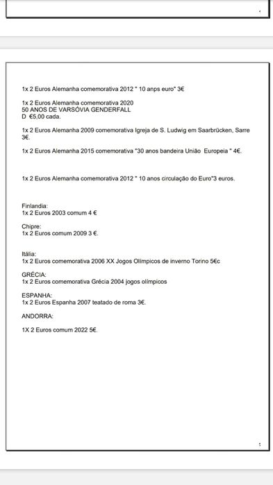 Moedas de 2 Euros circuladas comuns ou comemorativas