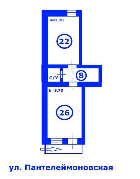 Фасадное помещение 60м² Пантелеймоновская / Преображенская