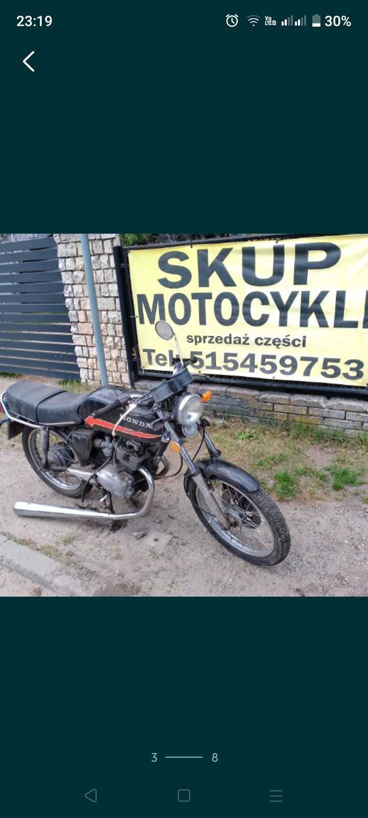 honda cb 125 części silnik wał skrzynia stator gaźnik lagi kanapa bak