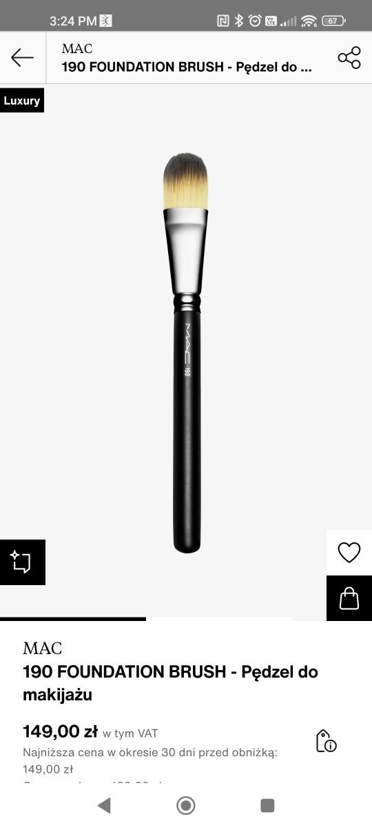 Pędzel do makijażu MAC nr 190 Foundation Brush