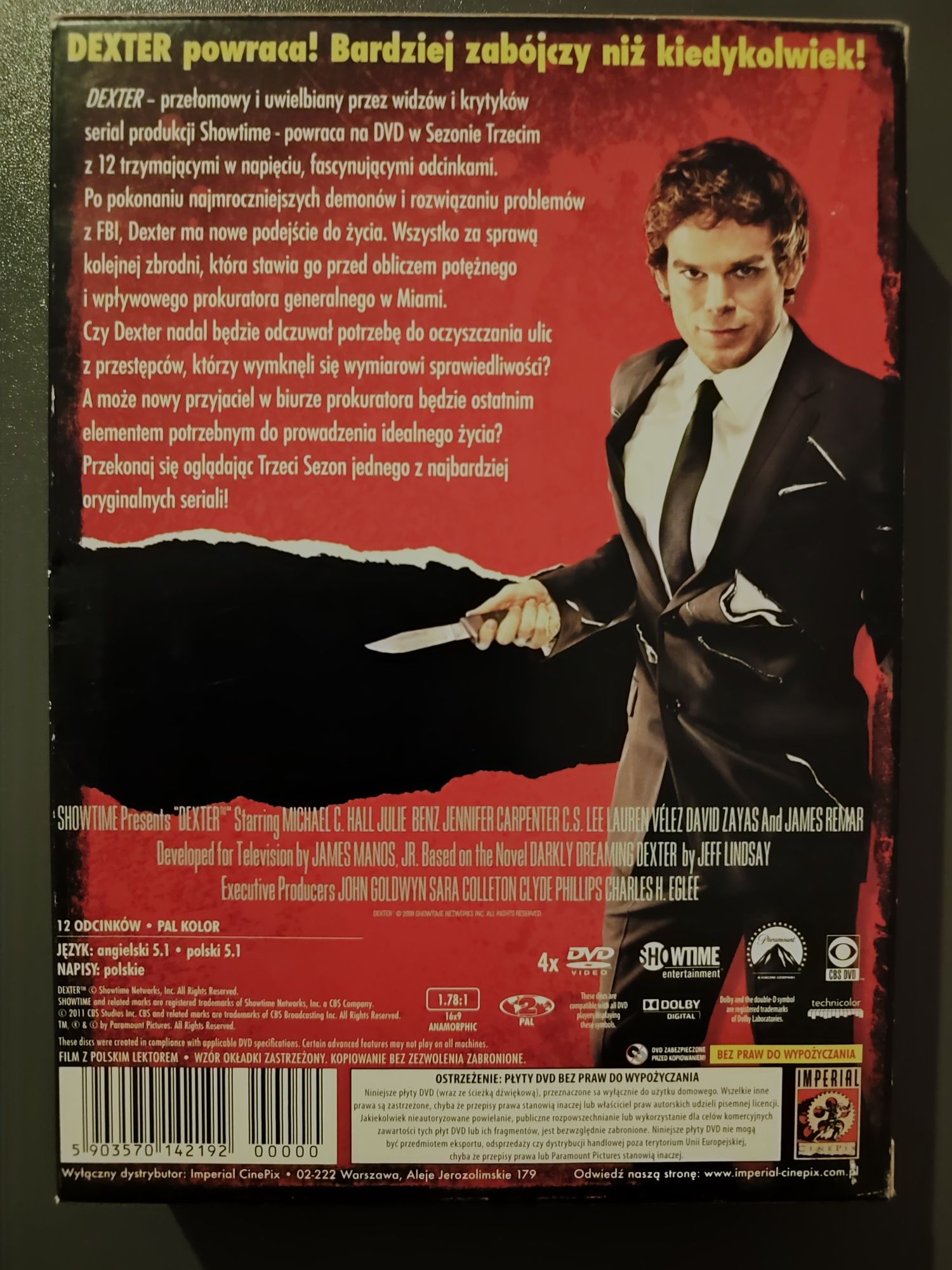 Dexter sezon 3 4xDVD