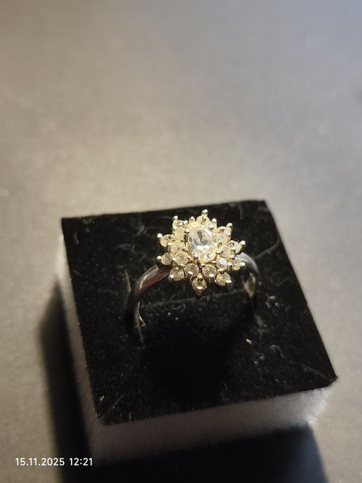 Pierścionek srebrny 925, średnica 19,8 m, duży rozm 22