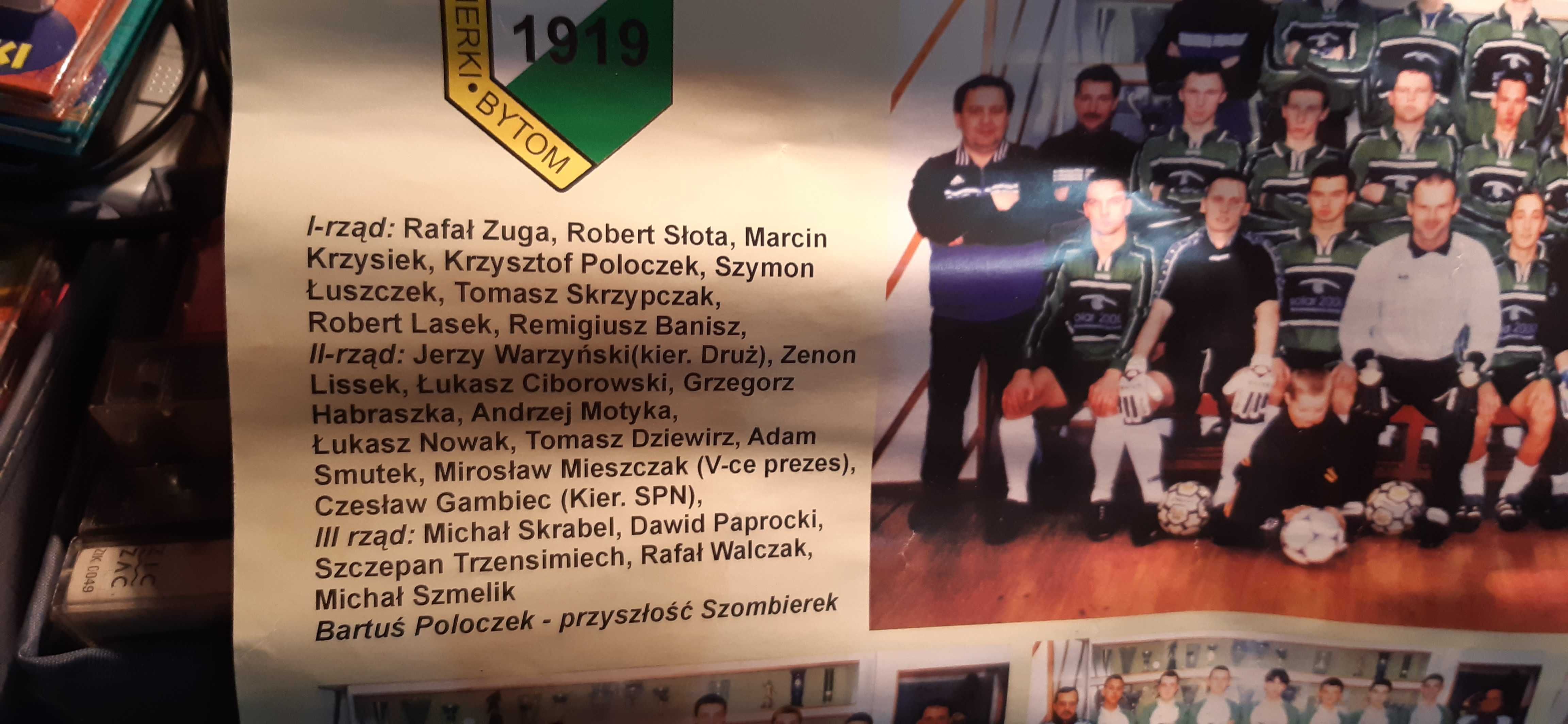 stary kalendarz plakat piłkarski GKS Bytom Szombierki 2002r.