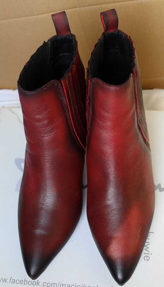 botki, buty damskie skóra licowana r.39, Maciejka