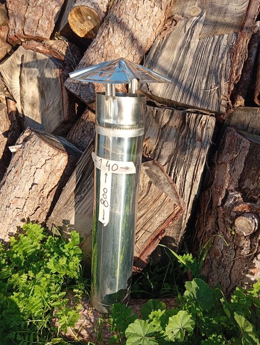 Chaminé em inox com altura 800 diâmetro 140