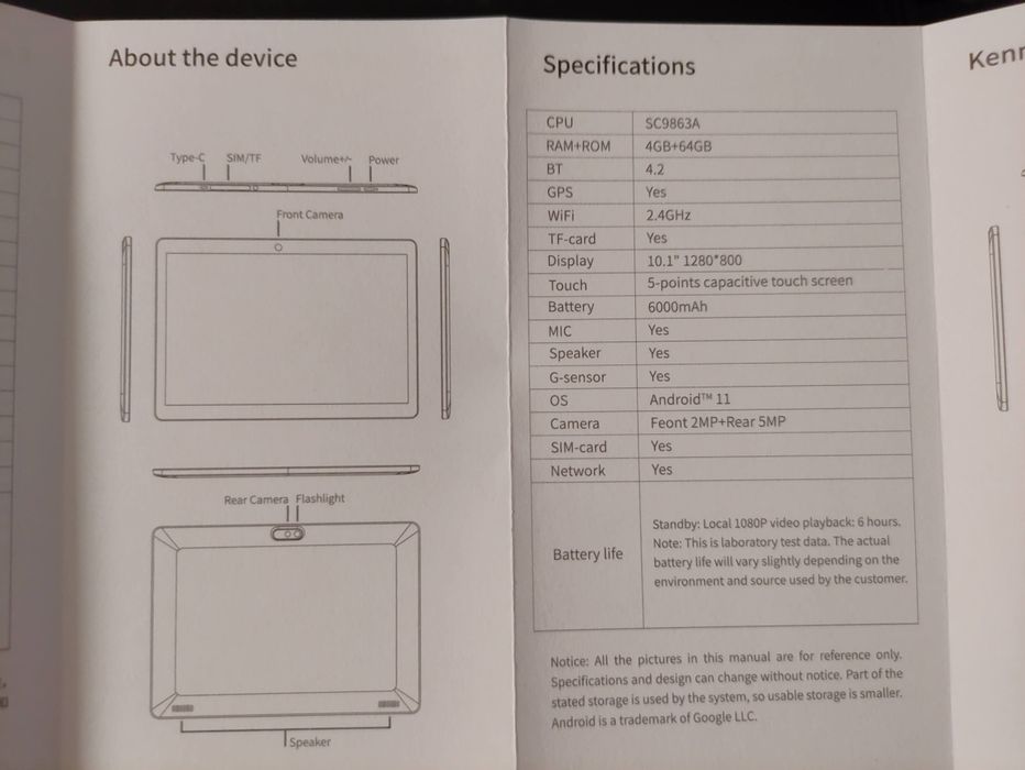 Планшет Adreamer Leopad 10X 10.1" 4/64гб 4g сімка 6000а/г